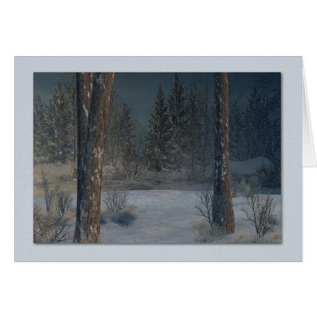 Vintern landskap hälsningskort (Framsidan Horizontal)