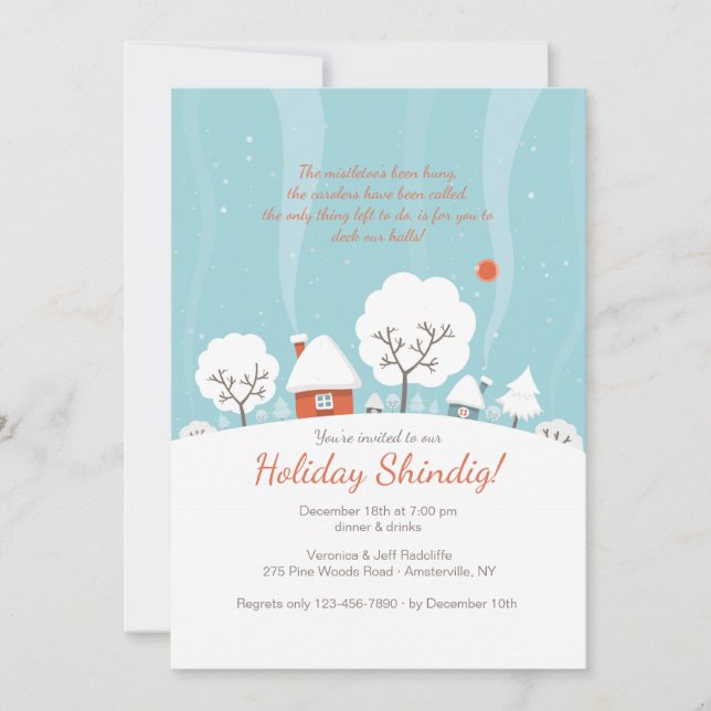 Vintern landskap inbjudan (Framsida)