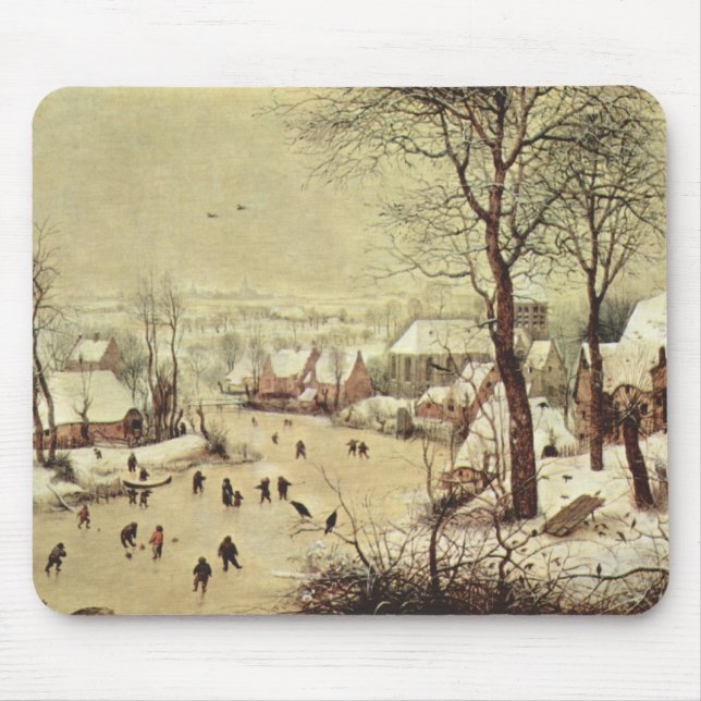 Vintern landskap med en fågelfälla - 1565 musmatta (Framsidan)