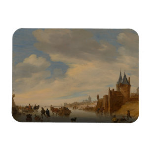 Vintern landskap på Arnhem 1653 Magnet