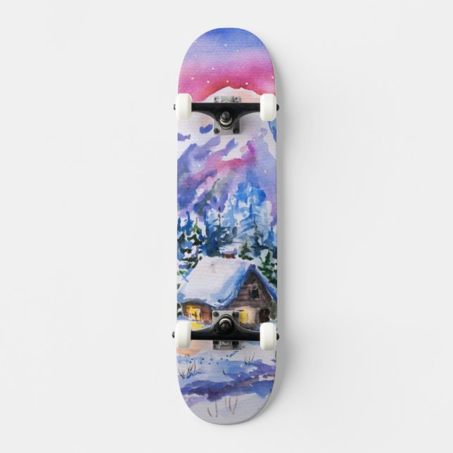 Vintern landskap skateboard bräda 19,5 cm (Framsida)