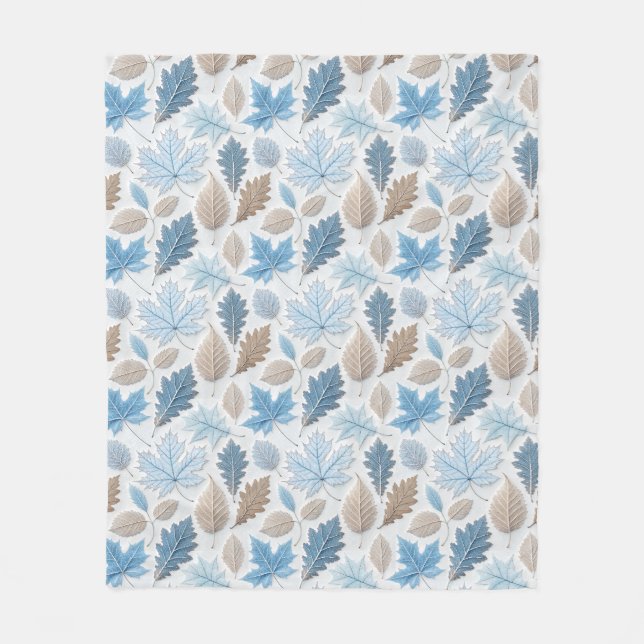 Vintern löv jackat i ömtålig frost fleecefilt (Framsidan)