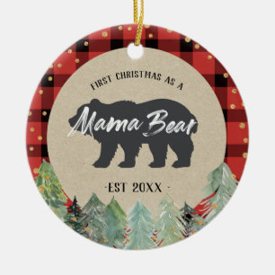 Vintern Mamma Bear Rustic jul Ornament