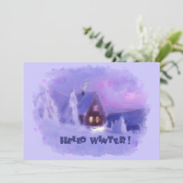 Vintern överst på bergen Chalet White Firs Julkort