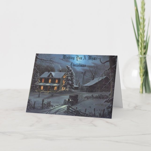 Vintern på morfäder brukar och att önska dig en helgkort (Framsida)