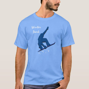 Vintern parkerar blåttsnowboarderen tee shirt