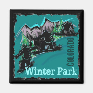 Vintern parkerar den Colorado snowboardmagneten Magnet
