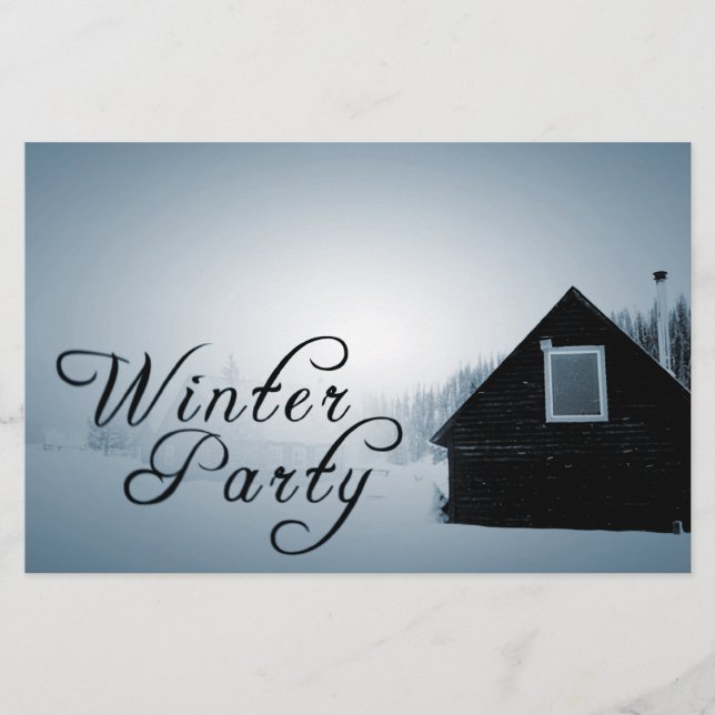 Vintern party: snöade i kabinen flygblad (Framsidan)