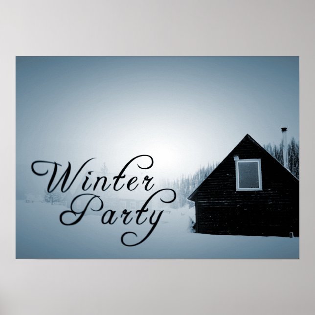 Vintern party: snöade i kabinen poster (Framsidan)