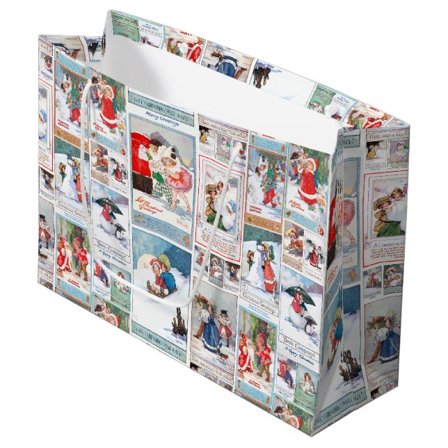 Vintern-Roligtens julkortskollage för festlig Vint (Framsidan Vinklad)