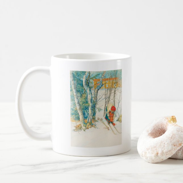 Vintern skidar vid Carl Larsson Kaffemugg (Med munk)