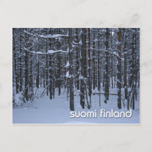 Vintern Skogen i Suomi Finland Vykort