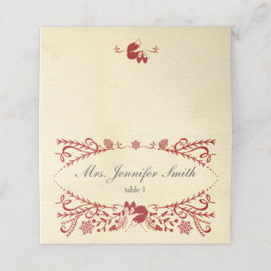 Vintern Skogsmark Sleeping Fox jul Placeringskort