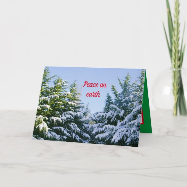 Vintern, söt vinterscen,  helgdagar, jul kort (Framsida)