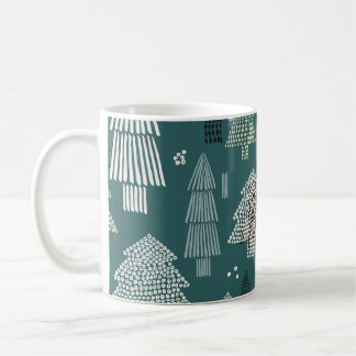 Vintern träd, årgången jul mönster. kaffemugg