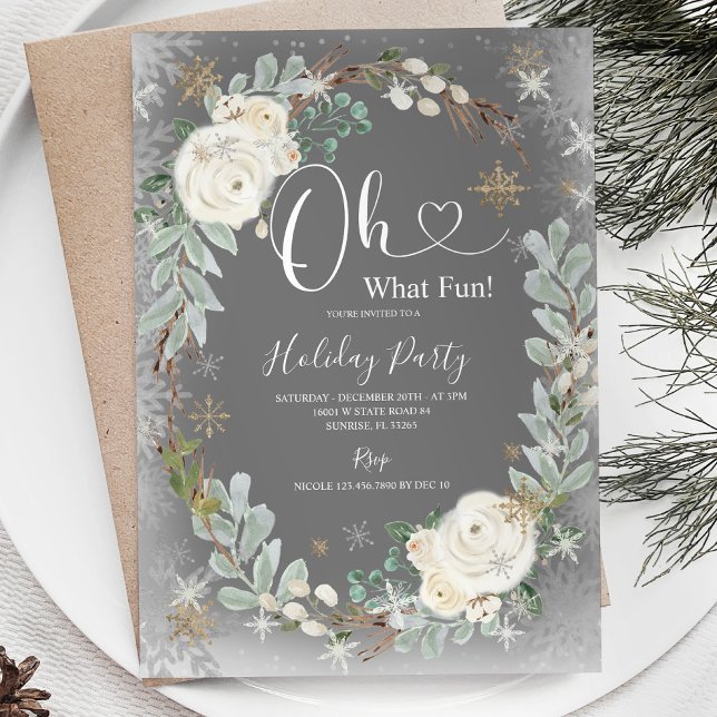 Vintern Vinter för Vita Eleganten, Silver, Helgdag Inbjudningar (Skapare uppladdad)
