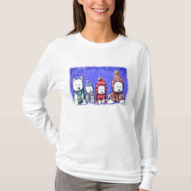 Vintern Westies tänder dräkt T-shirt (Framsida)