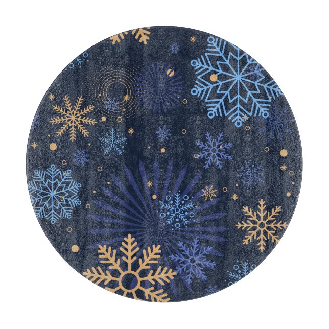 Vinternatt: Blue Snowflake Mönster. (Framsidan)