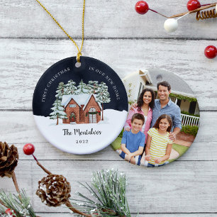 Vinternatt Första jul i vårt nya hem Julgransprydnad Keramik