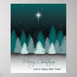 Vinternatt med Betlehem-stjärnan Poster