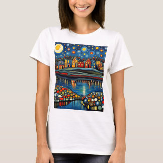 Vinternatt vid sjö 9 t shirt