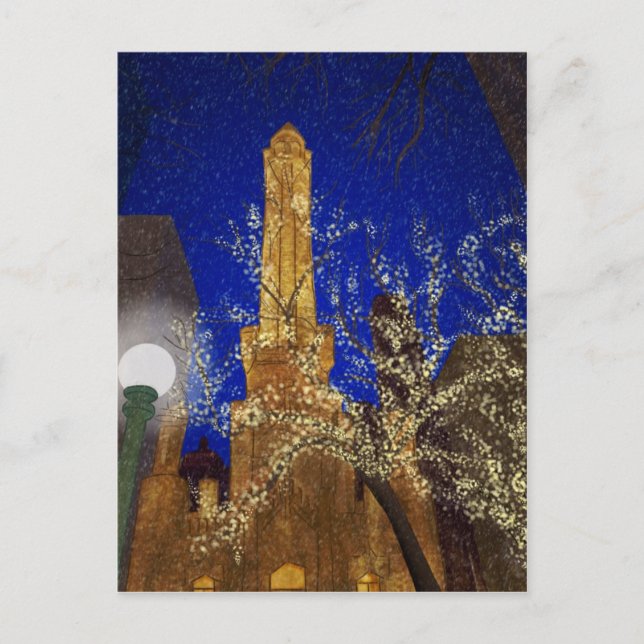 Vinternatten vid Vatten Torn Vykort (Framsida)