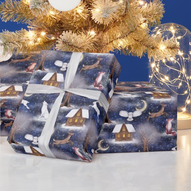 Vinternattens skogsdjur - jul presentpapper (Helgdagar)