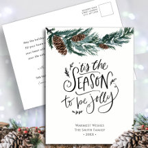 Vinternatur| Vattenfärg Gräs Cone jul