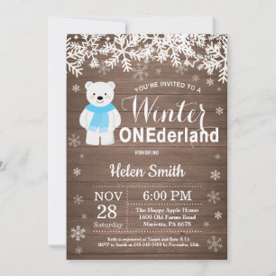 Vinternederlandskämpe Polar Bear Boy 1:a födelseda Inbjudningar