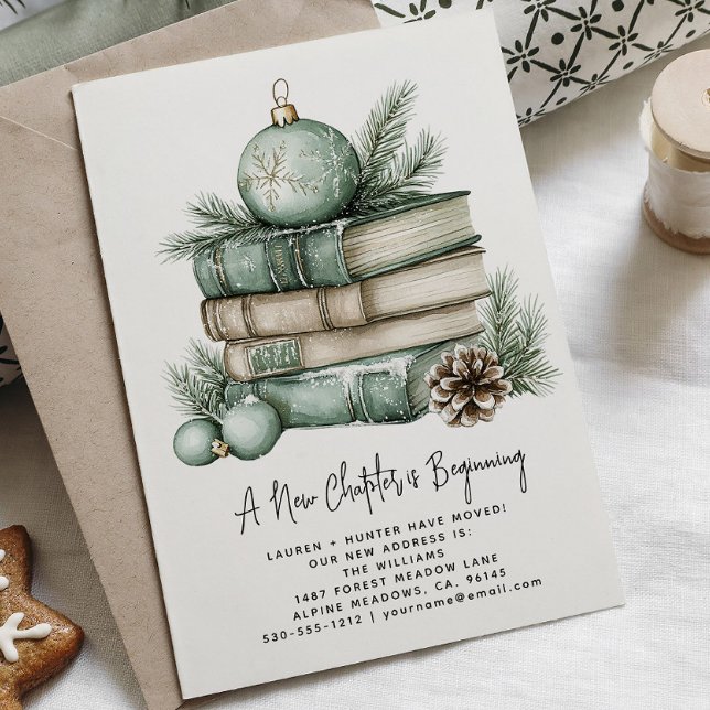 Vinterns Nya Kapitel Börjar Vattenfärg Högtid Meddelande Vykort (Skapare uppladdad)