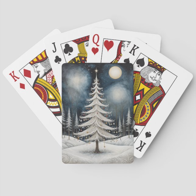 Vinterns stjärnklara kväll casinokort (Baksidan)