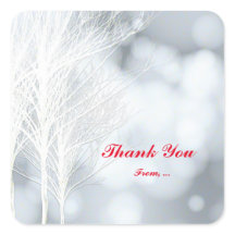 Vinterns Vita Träd Julfest Klistermärken