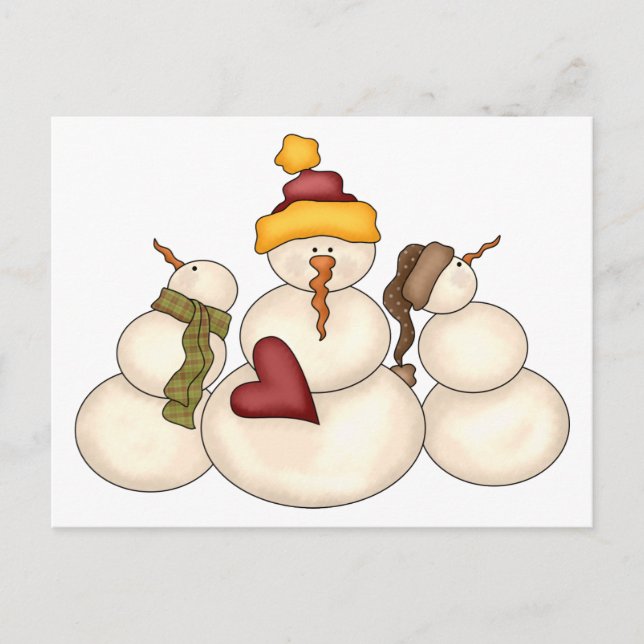 Vinterönskningar · Snömän Vykort (Framsida)