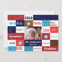 Vinterord Kul Typografi Högtidskort