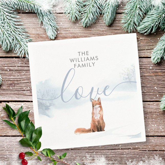 Vinterpälslandskapsscen med räv pappersservett (Skapare uppladdad)