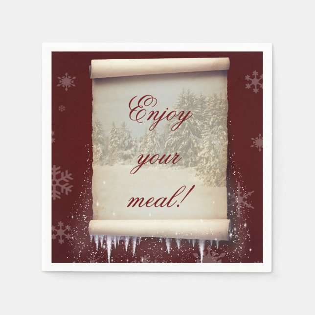 VinterParchmentillustration Pappersservett (Framsidan)