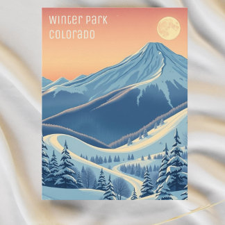 Vinterpark Colorado skidresa Postkort Vykort