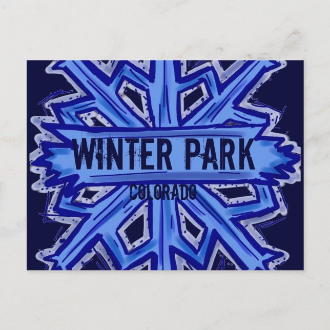 Vinterpark Colorado snöflinga vykort (Framsida)