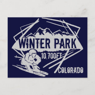 Vinterparken Colorado skidupphöjningskort Vykort