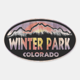 Vinterparken Colorado wood flagga oval klistermärk Ovalt Klistermärke