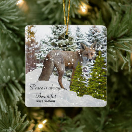 Vinterpärldfox Keramisk Juldekoration