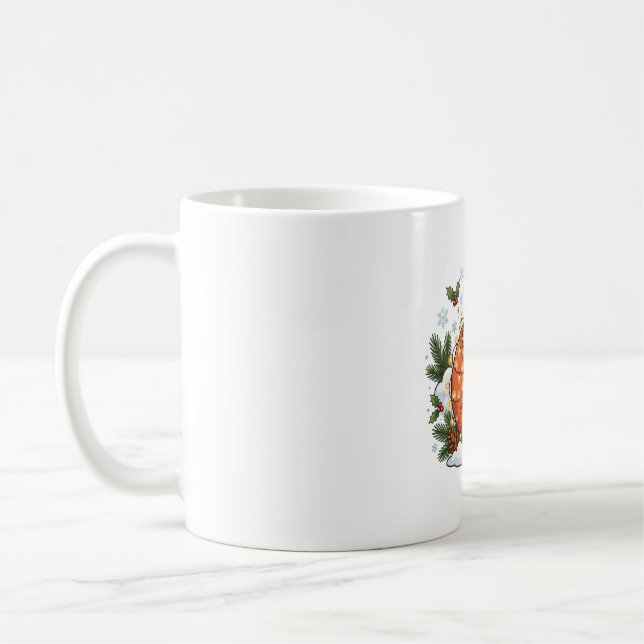Vinterpärlsken julkonst med räv kaffemugg (Vänster)
