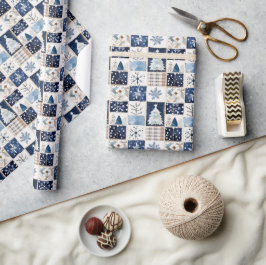 Vinterpatchwork julklappsinslagningspapper presentpapper