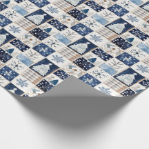 Vinterpatchwork julklappsinslagningspapper