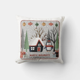 Vinterpenguin, Glad helg och snöflingor Kudde