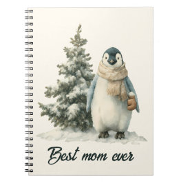 Vinterpingvin “Bästa mamma någonsin” design Anteckningsbok