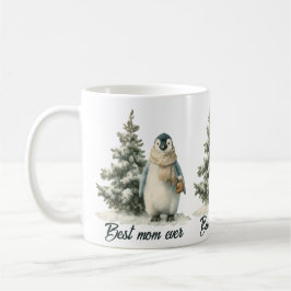 Vinterpingvin “Bästa mamma någonsin” design Kaffemugg