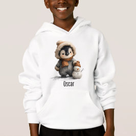 Vinterpingvin med snömannedesign t shirt