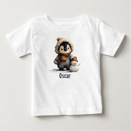 Vinterpingvin med snömannedesign t shirt