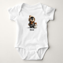 Vinterpingvin med snömannedesign t shirt